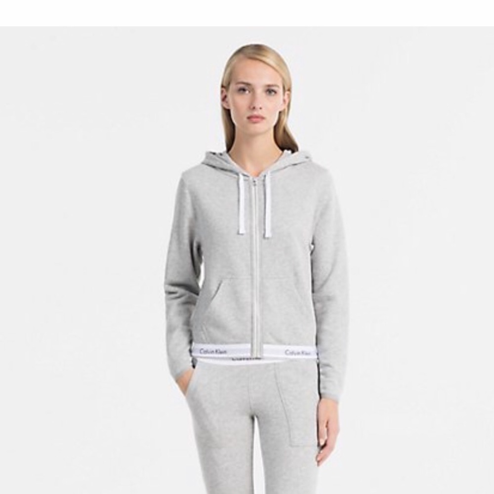 Calvin Klein Grey Zip Up Hoodie